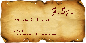 Forray Szilvia névjegykártya